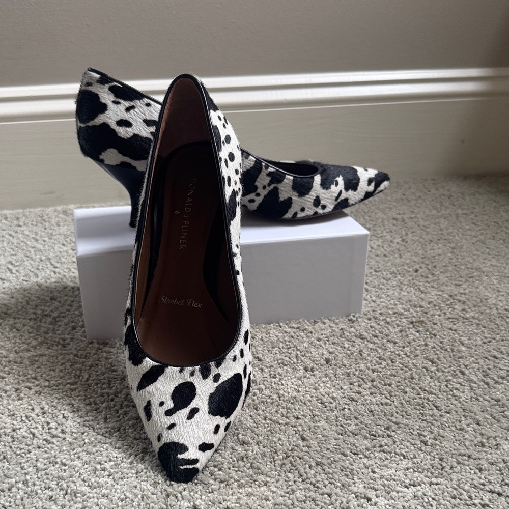 Donald J. Pliner Black and White Patterned Heels